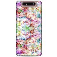 Samsung Galaxy A80 Kılıf Pastel Renkler (12) Koruyucu Silikon Beyaz Mavi