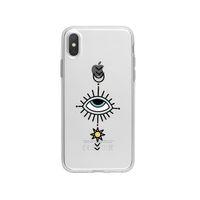iPhone Xs Max Nazar Göz Desenli Premium Şeffaf Silikon Kılıf