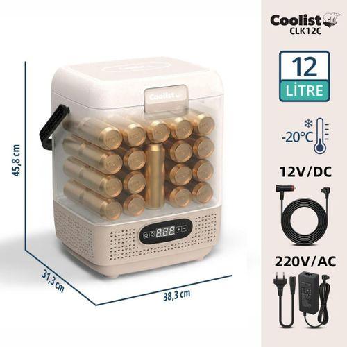 Coolist CLK12C 12/24Volt/ 220Volt 12 Litre Taşınabilir Kompresörlü Oto Buzdolabı