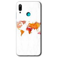 Huawei P smart 2019 HD Baskılı Kılıf + 9D Tam Ekran Koruyucu - Dünya Haritası
