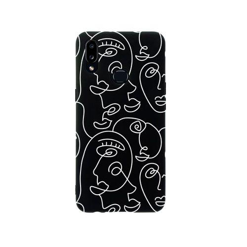 Samsung A10s Face Art Premium Silikonlu Siyah Telefon Kılıfı