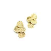 Çizgili Pul Küpe - Altın