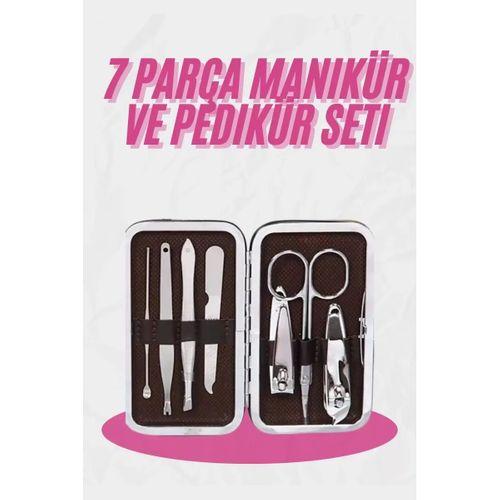 Deri Çanta Hediyeli 7 Parça Manikür-pedikür Tırnak Bakım Seti