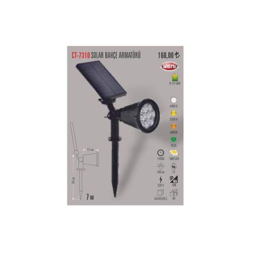 Cata Ct-7310 Solar Bahçe Armatürü 7w / Günışığı