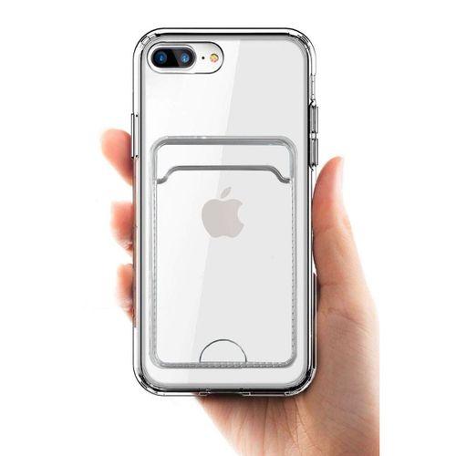 iphone 7 Plus Lüx Kartlıklı Şeffaf Telefon Kılıfı