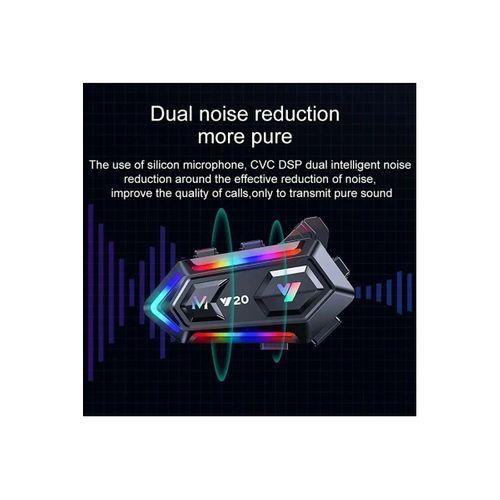 Y20 Motor Kurye Kask Kulaklık Rgb Modlu Bluetooth Motosiklet Kulaklık 5.3 Bluetooth Interkom