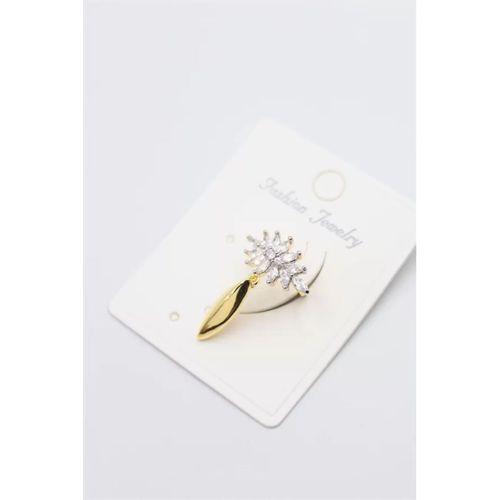 Taşlı Kıkırdak Küpe - Altın