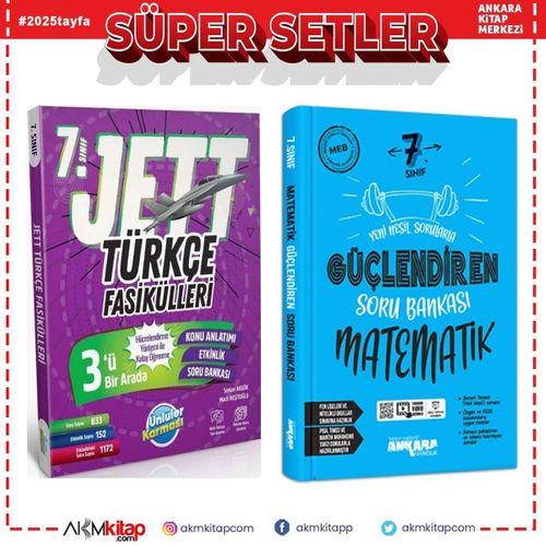 Ünlüler Yayınları 7. Sınıf Türkçe JETT Soru Fasikülleri ve Ankara Matematik Soru Bankası Seti 2 Kitap