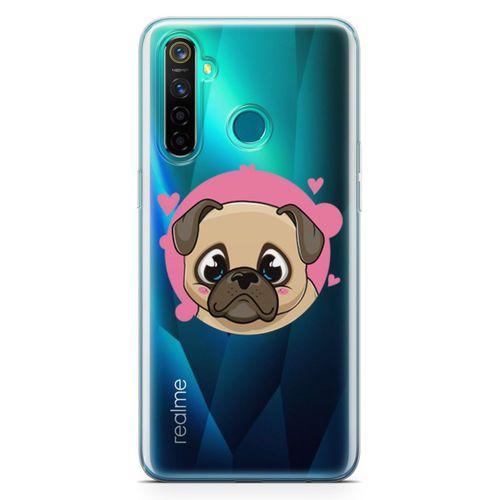 Oppo Realme 5 Pro Kılıf Mutsuz Pug Arka Kapak Koruma Desenli Full Koruyucu