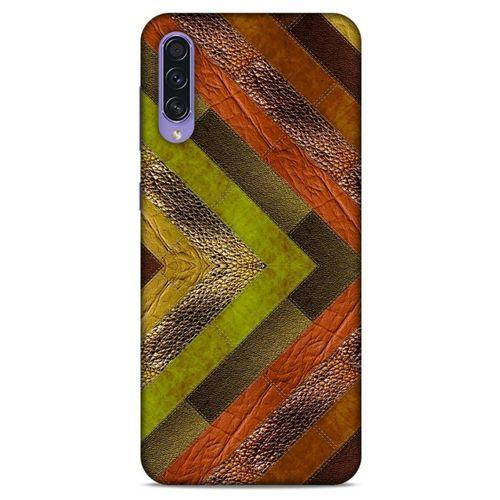 Samsung Galaxy A50s Kılıf Patchwork (10) Full Koruma Kılıfı Yeşil Turuncu