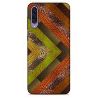 Samsung Galaxy A50s Kılıf Patchwork (10) Full Koruma Kılıfı Yeşil Turuncu