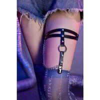 Siyah Lastik Ve Deri Bacak Bağlamalı Harness - Brf940