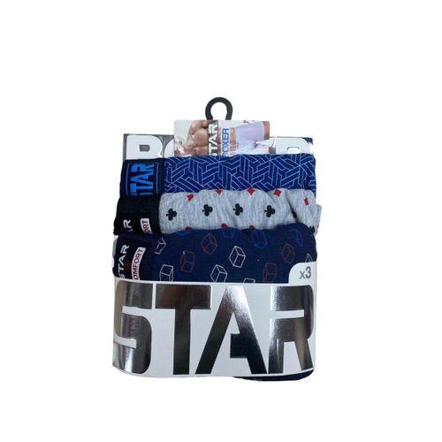 Star 105 Desenli Jakar Erkek  3'lü Kemer Boxer