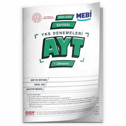 2026 ÖSYM YKS-AYT SAYISAL MEB ONLİNE Türkiye Geneli 1  Deneme Büyük Boy RENKLİ BASKI ÜCRETİ