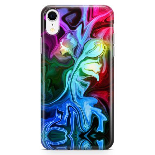 Apple iPhone XR Kılıf Psikedelik Suluboya Arka Kapak Koruma Desenli Full Koruyucu