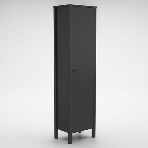 Venezia Tek Kapaklı Ahşap Ayaklı Çok Amaçlı Mutfak, Erzak Dolabı, Banyo Havlu Dolabı - Minifiks - Antrasit