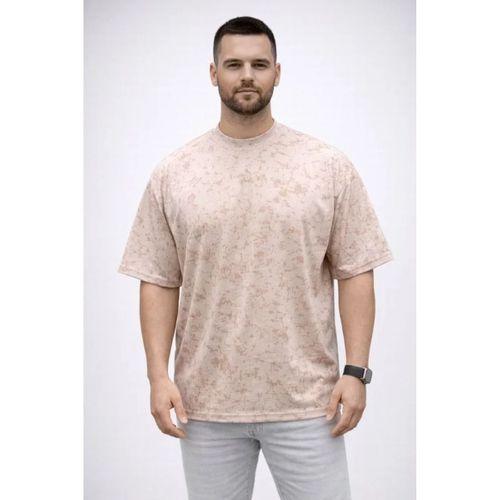Erkek Premium Tişört OSY Yumuşak Dokulu Yıkamalı Oversize T-Shirt - Bej