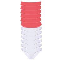 12 Adet Eko Set Likralı Kadın Slip Külot Fuşya Beyaz