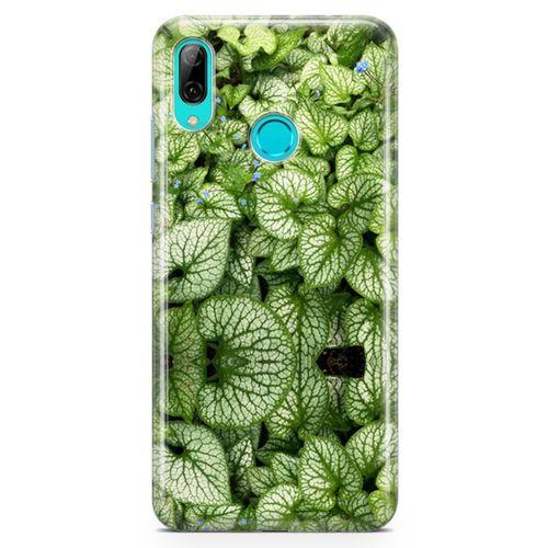 Huawei Y9 2019 Kılıf Mavi Çiçekli Yapraklar Arka Kapak Koruma Desenli Full Koruyucu