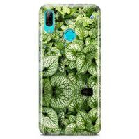 Huawei Y9 2019 Kılıf Mavi Çiçekli Yapraklar Arka Kapak Koruma Desenli Full Koruyucu