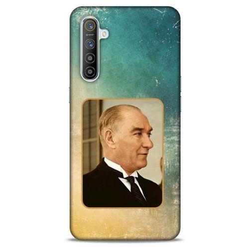Oppo Realme XT Kılıf Atatürk (27) Tasarımlı Kılıf Sarı Yeşil