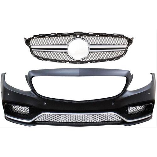 W205 C Uyumlu Serisi İçin C63 Görünüm Ön Tampon Panjur (Silver Trim) Parça