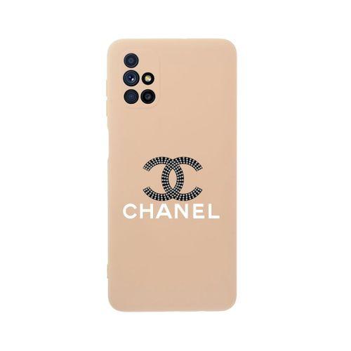 Samsung M51 Channel Desenli Premium Silikonlu Pembe Telefon Kılıfı