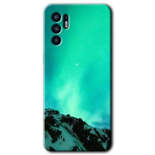 OPPO Oppo Reno 6 Kılıf HD Desen Baskılı Arka Kapak + Temperli Cam - Aurora