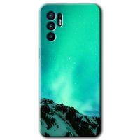 OPPO Oppo Reno 6 Kılıf HD Desen Baskılı Arka Kapak + Temperli Cam - Aurora