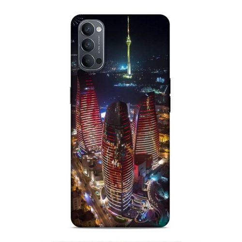 Oppo Reno 4 Uyumlu Kılıf Azarbaijan (33) Hybrid Kılıf Kuleler Gece