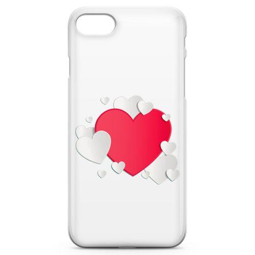 Apple iPhone 8 Kılıf Üç Boyutlu Kalpler Arka Kapak Koruma Desenli Full Koruyucu
