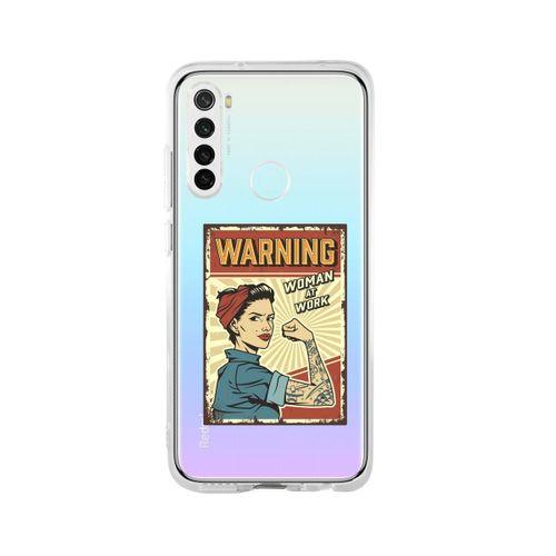 Redmi Note 8 Women At Work Tasarımlı Premium Şeffaf Silikon Kılıf
