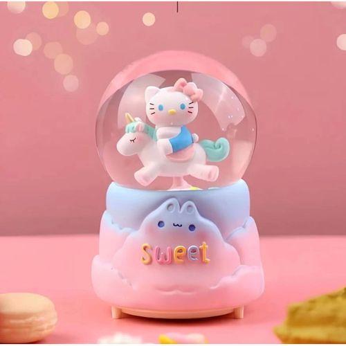 Hello Kitty İçi Dönmeli Püskürtmeli Işıklı Müzikli Kar Küresi Büyük Boy