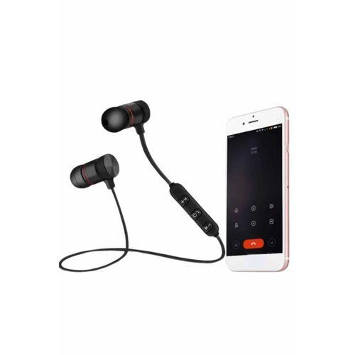 Sports Mıknatıslı Siyah Bluetooth Kulaklık Kablolu Uzun Pil Ömrü