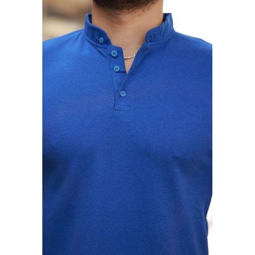 Erkek Hakim Yaka Dokuma Pamuklu Kumaş Kısa Kollu T-shirt