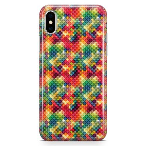 Apple iPhone X Kılıf Futurustik Geometri Arka Kapak Koruma Desenli Full Koruyucu