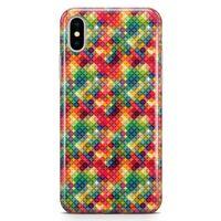 Apple iPhone X Kılıf Futurustik Geometri Arka Kapak Koruma Desenli Full Koruyucu