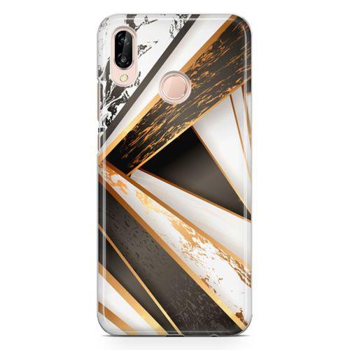 Huawei P20 Lite Kılıf Rose Mermer Arka Kapak Koruma Desenli Full Koruyucu