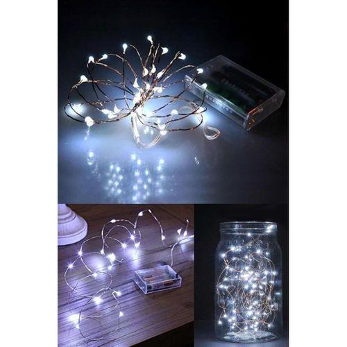 Pilli 5 metre Dekoratif Peri Led Beyaz Aydınlatma Süsleme Lambası