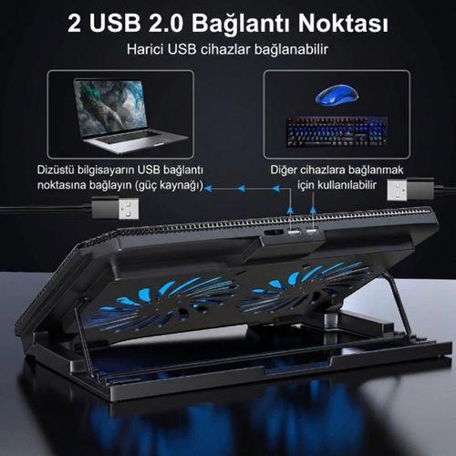 Ayarlanabilir Yükseklik Kademeli Laptop Soğutucu Fan