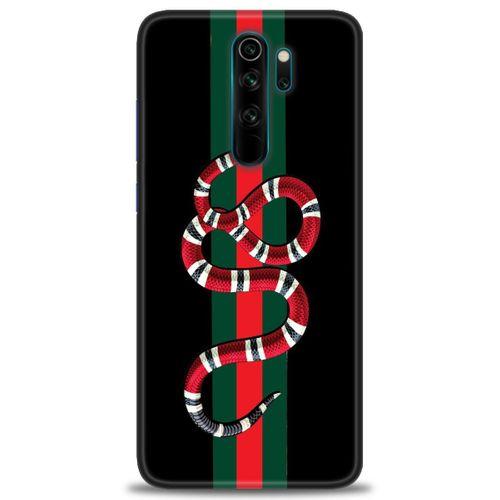 Xiaomi Redmi Note 8 Pro Kılıf HD Baskılı Kılıf - Kırmızı Yeşil Yılan + Tam Ekran Koruyucu