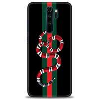 Xiaomi Redmi Note 8 Pro Kılıf HD Baskılı Kılıf - Kırmızı Yeşil Yılan + Tam Ekran Koruyucu