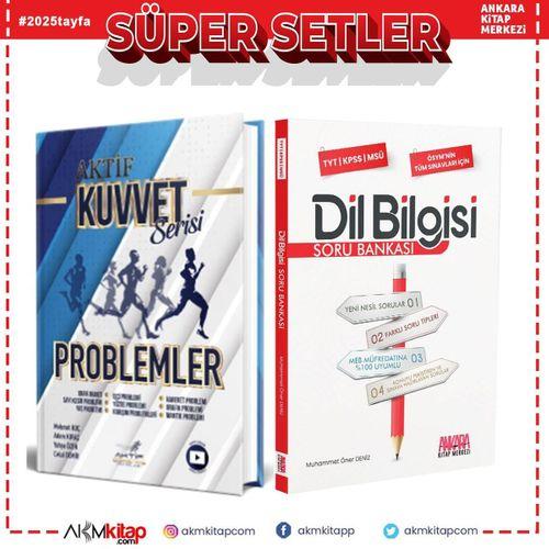 Aktif Problemler ve AKM Dil Bilgisi Soru Bankası Seti 2 Kitap