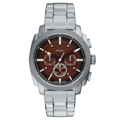 Fossil FFS6144 Quartz Çelik Gri Bordo Kadran 44 mm Erkek Kol Saati