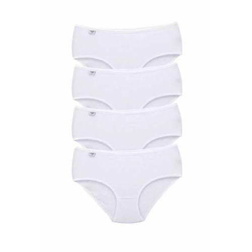 4 Adet Tutku Kadın Yüksek Bel Bato İnce Lastik Külot Beyaz