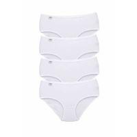 4 Adet Tutku Kadın Yüksek Bel Bato İnce Lastik Külot Beyaz