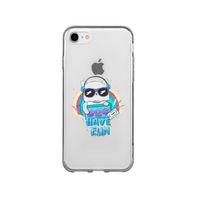iPhone 8 Funny Cat Lens Korumalı Şeffaf Telefon Kılıfı