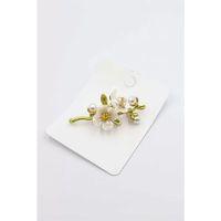 Çiçek Dalı Broş - Beyaz