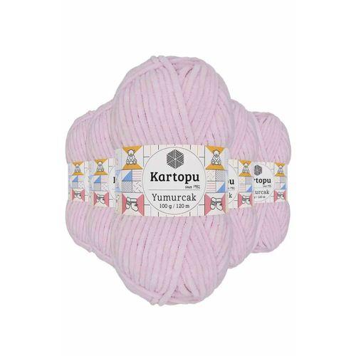 5 Adet Yumurcak Kadife El Örgü İpi Toz Pembe K1562