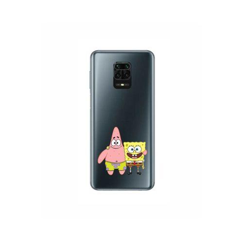 Xiaomi Redmi Note 9 Pro SüngerBob Desenli Şeffaf Telefon Kılıfı